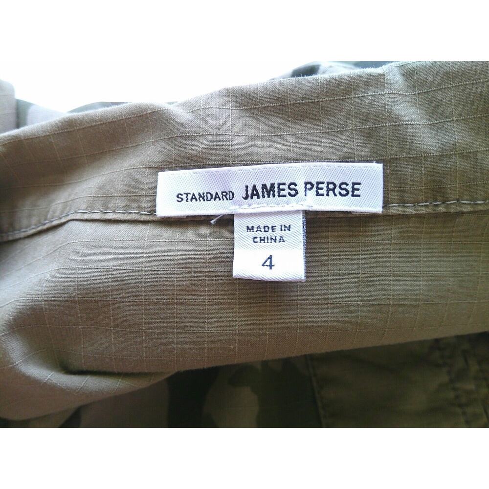 James Perse Army Green Tan Camo Print Zip Band Neck Long Sleeve Jacket 4 / XL - Picture 10 of 16